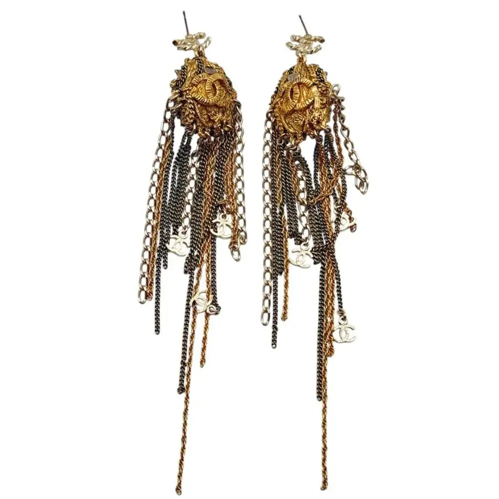 Chanel Lion Head Tassel Drop Earrings with Faux Pearl – Fall 2011 – 6.25